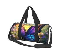 Mexpekil Bolsa de viaje plegable para gimnasio, equipaje de mano, impermeable, para deportes, baile, fin de semana, bolsa de noche, Hermosa flor de mariposa, Talla única