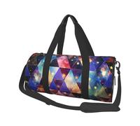Mexpekil Bolsa de viaje plegable para gimnasio, equipaje de mano, impermeable, para deportes, baile, fin de semana, bolsa de noche, Estrellas triangulares de neón, Talla única