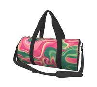 Mexpekil Bolsa de viaje plegable para gimnasio, equipaje de mano, impermeable, para deportes, baile, fin de semana, bolsa de noche, Líquido que fluye verde y rosa, Talla única