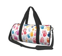 Mexpekil Bolsa de viaje plegable para gimnasio, equipaje de mano, impermeable, para deportes, baile, fin de semana, bolsa de noche, Colorida huella de mano, Talla única