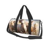 Mexpekil Bolsa de viaje plegable para gimnasio, equipaje de mano, impermeable, para deportes, baile, fin de semana, bolsa de noche, Caballos corriendo, Talla única