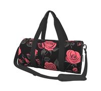 Mexpekil Bolsa de viaje plegable para gimnasio, equipaje de mano, impermeable, para deportes, baile, fin de semana, bolsa de noche, Negro rosa y rosa, Talla única