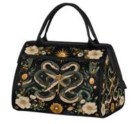 Mexpekil Bolsa deportiva con diseño de serpientes y flores, bolsa grande impermeable para viajes, para mujeres y hombres, camping, baile, yoga, fútbol y natación