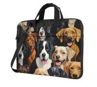 Mexpekil Bolsa impermeable para laptop, bolsa de mensajero portátil con correa extraíble, maletín para mujeres y hombres, Raza de perros, 14 Inch