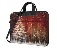 Mexpekil Bolsa impermeable para laptop, bolsa de mensajero portátil con correa extraíble, maletín para mujeres y hombres, Árbol de Navidad de madera rústica, 15.6 Inch