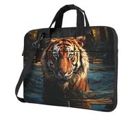 Mexpekil Bolsa impermeable para laptop, bolsa de mensajero portátil con correa extraíble, maletín para mujeres y hombres, Cool Tiger, 13 Inch