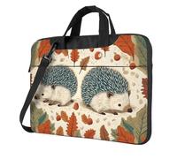 Mexpekil Bolsa impermeable para laptop, bolsa de mensajero portátil con correa extraíble, maletín para mujeres y hombres, Hojas de otoño de erizo, 15.6 Inch