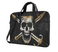 Mexpekil Bolsa impermeable para laptop, bolsa de mensajero portátil con correa para mujeres y hombres, Calavera rústica, 14 Inch