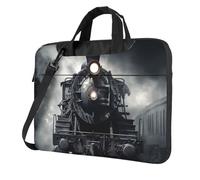 Mexpekil Bolsa impermeable para laptop, bolsa de mensajero portátil con correa para mujeres y hombres, Black Cool Train, 13 Inch