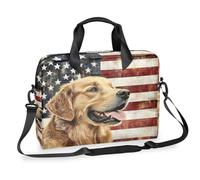 Mexpekil Bolsa para laptop de 15.6 y 16 pulgadas, diseño de perro Golden Retriever, impermeable, bolsa de mensajero para laptop para mujeres y hombres