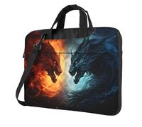 Mexpekil Bolsa para laptop para mujeres y hombres, funda portátil para laptop con correa para el hombro, funda de transporte para computadora, Dragón de fuego, 15.6 Inch