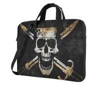 Mexpekil Bolsa para laptop para mujeres y hombres, funda portátil para laptop con correa para el hombro, funda de transporte para computadora, Calavera rústica, 13 Inch