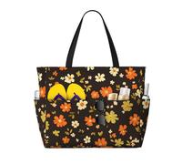 Mexpekil Bolsas de playa grandes para mujeres y hombres, impermeables, a prueba de arena, plegables, para verano, vacaciones, Margarita floral linda flor, Talla única