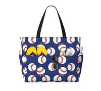 Mexpekil Bolsas de playa grandes para mujeres y hombres, impermeables, a prueba de arena, plegables, para verano, vacaciones, Pelotas de béisbol azules, Talla única