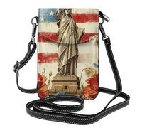 Mexpekil Bolso cruzado de cuero para mujer, bolso cruzado para teléfono, impermeable, cartera pequeña para mujer, Vintage Celebrate America, Talla única
