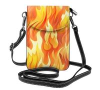 Mexpekil Bolso cruzado de cuero para mujer, bolso cruzado para teléfono, impermeable, cartera pequeña para mujer, Fuego, Talla única