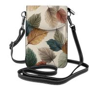 Mexpekil Bolso cruzado de cuero para mujer, bolso cruzado para teléfono, impermeable, cartera pequeña para mujer, Hojas de otoño que caen vintage, Talla única