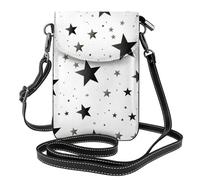 Mexpekil Bolso cruzado de cuero para mujer, bolso cruzado para teléfono, impermeable, cartera pequeña para mujer, Patrón de estrellas, Talla única