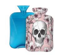 Mexpekil Botella de agua caliente con funda de franela suave, bolsa grande de agua caliente de 2 litros para aliviar el dolor, manos cálidas, pies y cuerpo, regalo ideal para adultos y niños (cabeza