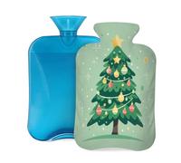 Mexpekil Botella de agua caliente con funda de franela suave, bolsa grande de agua caliente de 2 litros para aliviar el dolor, manos cálidas, pies y cuerpo, regalo ideal para adultos y niños (bonito