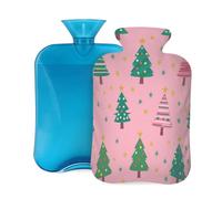 Mexpekil Botella de agua caliente con funda de franela suave, bolsa grande de agua caliente de 2 litros para aliviar el dolor, manos cálidas, pies y cuerpo, regalo ideal para adultos y niños (bonito