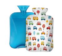 Mexpekil Botella de agua caliente con funda de franela suave, bolsa grande de agua caliente de 2 litros para aliviar el dolor, manos cálidas, pies y cuerpo, regalo ideal para adultos y niños