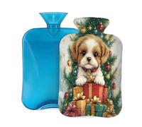 Mexpekil Botella de agua caliente con funda de franela suave, bolsa grande de agua caliente de 2 litros para aliviar el dolor, manos cálidas, pies y cuerpo, regalo ideal para adultos y niños (árbol de