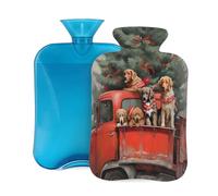 Mexpekil Botella de agua caliente con funda de franela suave, bolsa grande de agua caliente de 2 litros para aliviar el dolor, manos cálidas, pies y cuerpo, regalo ideal para adultos y niños (árbol de