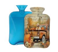 Mexpekil Botella de agua caliente con funda de franela suave, bolsa grande de agua caliente de 2 litros para aliviar el dolor, manos cálidas, pies y cuerpo, regalo ideal para adultos y niños (baúl de