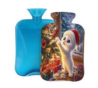 Mexpekil Botella de agua caliente con funda de franela suave, bolsa grande de agua caliente de 2 litros para aliviar el dolor, manos cálidas, pies y cuerpo, regalo ideal para adultos y niños (árbol de