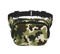 Mexpekil Bumbag - Riñonera clásica con patrón de camuflaje verde para mujeres y hombres, impermeable, con correa ajustable, bolsa cruzada para correr y senderismo, multicolor, Talla única