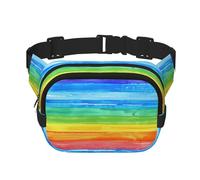 Mexpekil Bumbag - Riñonera con patrón de arcoíris de acuarela para mujeres y hombres, impermeable, con correa ajustable, bolsa cruzada para correr y senderismo, multicolor, Talla única