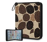 Mexpekil Carpeta de tarjetas de piedra brillante con 9 bolsillos con 50 páginas de carga lateral, carpeta de colección de tarjetas para 900 tarjetas con cremallera, álbum de tarjetas intercambiables