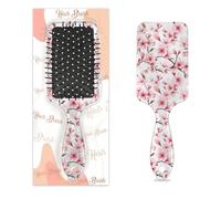 Mexpekil Cepillo de masaje para el cabello, para mujeres y hombres, cepillo de paleta desenredante para cabello húmedo o seco, peines suaves con cojín de aire (flores de cerezo japonesas rosas)
