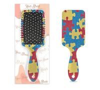 Mexpekil Cepillo de masaje para el cabello para mujeres y hombres, cepillo de paleta para desenredar el cabello húmedo o seco, peines suaves con cojín de aire (rompecabezas colorido)