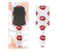 Mexpekil Cepillo de masaje para el cabello, para mujeres y hombres, cepillo para desenredar, para cabello húmedo o seco, peines suaves con cojín de aire (labios rojos)