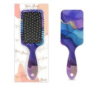 Mexpekil Cepillo de masaje para el cabello, para mujeres y hombres, cepillo para desenredar para cabello húmedo o seco, peines suaves con cojín de aire (tinta de mármol dorado y morado)