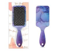 Mexpekil Cepillo de masaje para el cabello, para mujeres y hombres, cepillo para desenredar, para cabello húmedo o seco, peines suaves con cojín de aire (tinta púrpura y azul mármol)