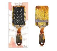 Mexpekil Cepillo de masaje para el cabello, para mujeres y hombres, cepillo para desenredar para cabello húmedo o seco, peines suaves con cojín de aire (patrón de hojas de otoño y calabazas)
