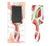 Mexpekil Cepillo de pelo con estampado de sandía y frutas y acuarelas, cepillo de pelo húmedo y seco, peine de masaje con cojín de aire para niñas, mujeres y hombres