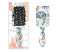 Mexpekil Cepillo de pelo con forma de caballito de mar, tortuga, conchas marinas, para desenredar, cepillo de pelo húmedo y seco, peine de masaje para niñas, mujeres y hombres