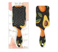Mexpekil Cepillo de pelo con patrón de frutas de aguacate, cepillo de pelo húmedo y seco, peine de masaje con cojín de aire para identificación, niñas, mujeres y hombres