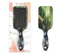 Mexpekil Cepillo de pelo japonés Zen Water Lily Lotus Bamboo para desenredar, cepillo de pelo húmedo y seco, peine de masaje con cojín de aire para niñas, mujeres y hombres
