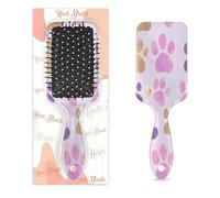 Mexpekil Cepillo de pelo para desenredar con estampado de huellas de perro, gato, rosa pastel, morado, cepillo de pelo húmedo y seco, peine con cojín de aire para niñas, mujeres y hombres