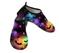 Mexpekil Coloful Stars - Zapatos acuáticos de murciélagos de Halloween para mujeres y hombres, de secado rápido, antideslizantes, zapatos acuáticos, Coloful Stars - Murciélagos de Halloween, 40/40.5