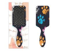 Mexpekil Colorido cepillo de pelo para desenredar con huellas de perro y gato, cepillo de pelo húmedo y seco, peine con cojín de aire para mascotas, niñas, mujeres y hombres