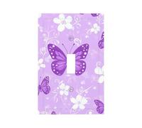 Mexpekil Cubierta de interruptor de luz con diseño de mariposa morada y flores blancas, 1 banda, cubierta de toma de corriente decorativa para el hogar y la oficina