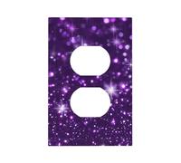 Mexpekil Cubierta de interruptor de luz con purpurina morada, 1 banda, cubierta de salida dúplex individual, placa de pared decorativa para oficina en casa