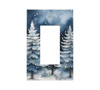 Mexpekil Cubierta de interruptor de luz de abeto de invierno, 1 banda, cubierta de salida basculante individual, placa de pared decorativa para oficina en casa