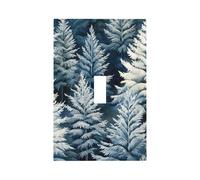 Mexpekil Cubierta de interruptor de luz de bosque de abeto de invierno, 1 banda, cubierta de salida de palanca única, placa de pared decorativa para oficina en casa